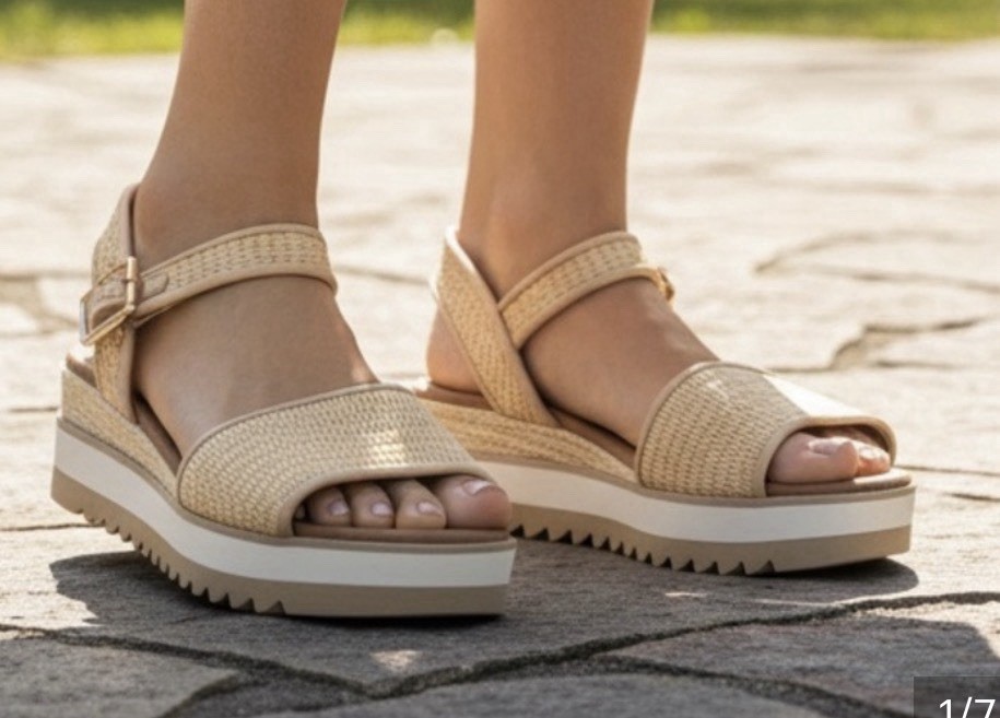 Dream Pairs Women’s Tan Woven Platform Sandals, Size 9/ EUR 40.5