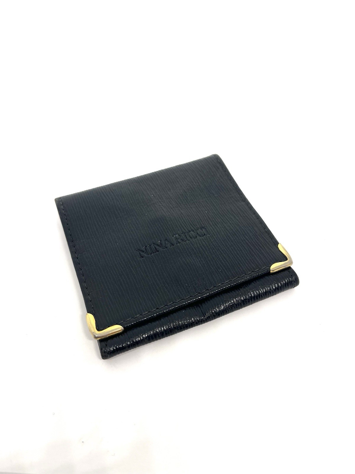 Nina Ricci Leather Coin Purse Navy Square Coin Case 8.3cm