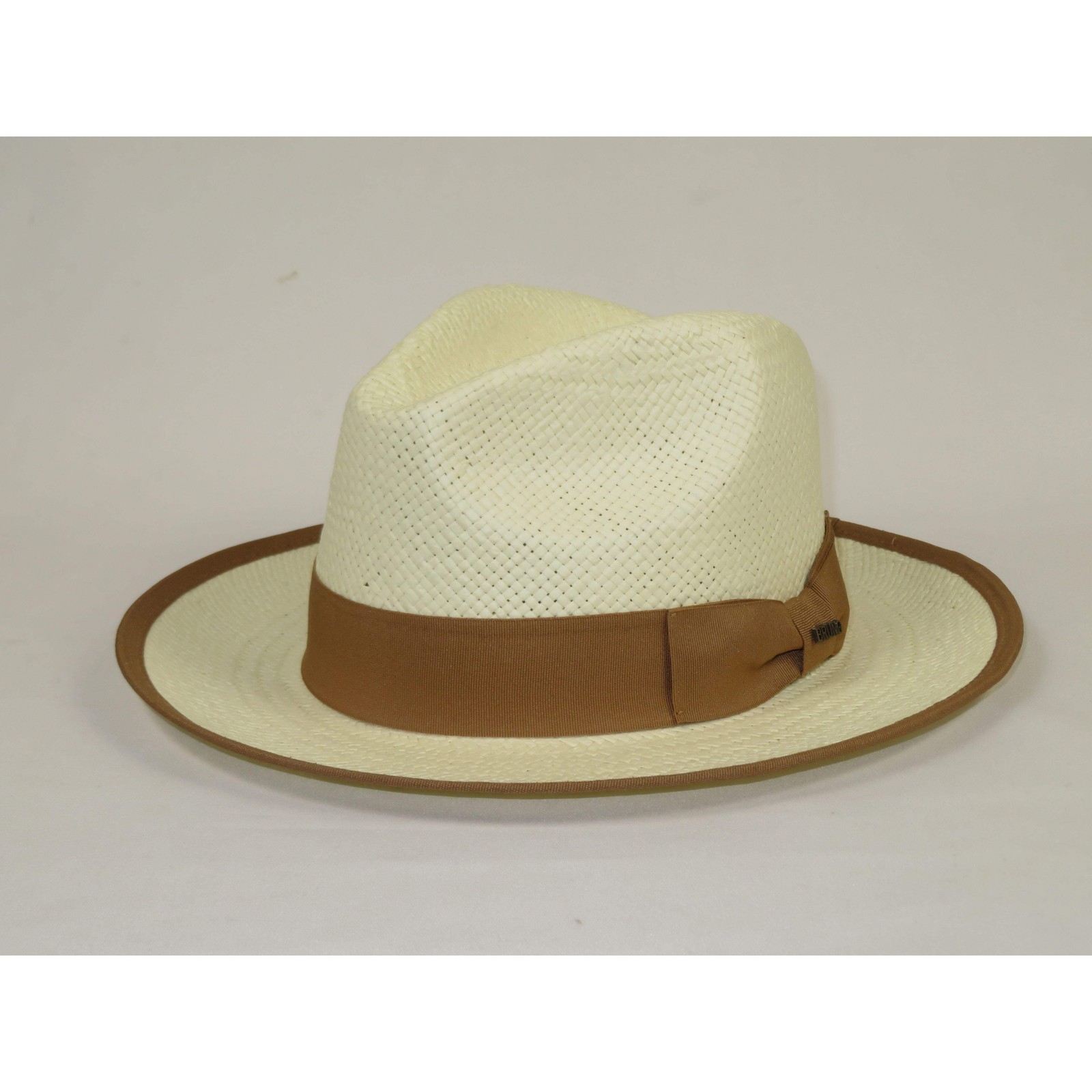 Men’s Bruno Capelo Genuine Straw Hat Snap Brim Fedora PANAMA PM591 Ivory