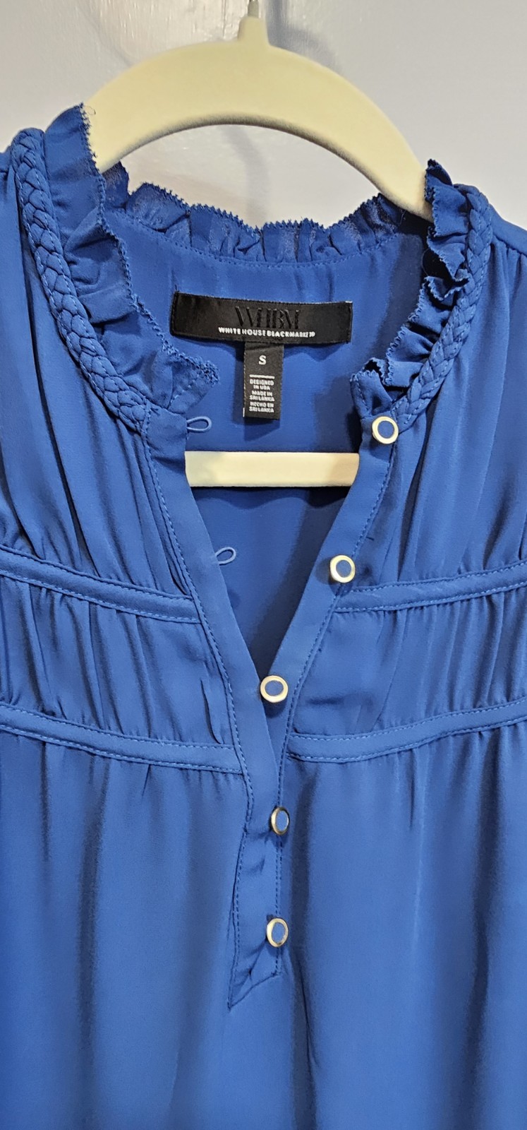 White House Black Market Blue Blouse Size Small