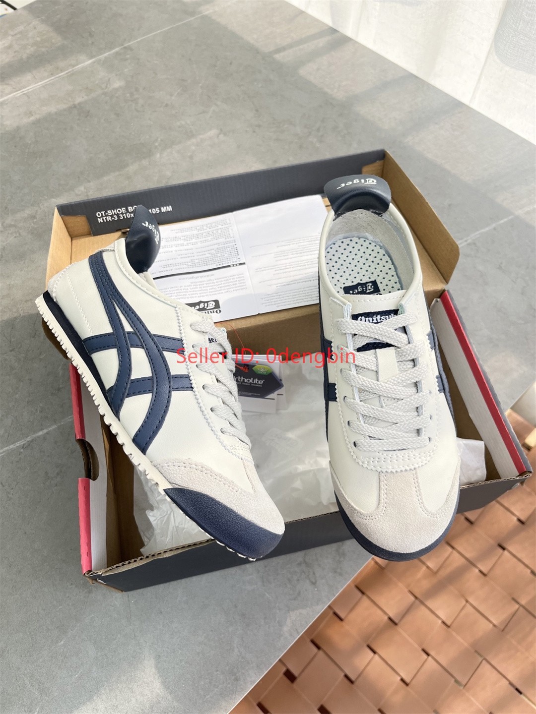 Retro Onitsuka Tiger MEXICO 66 Anti-slip Casual Shoes Birch/Navy Blue Sneakers