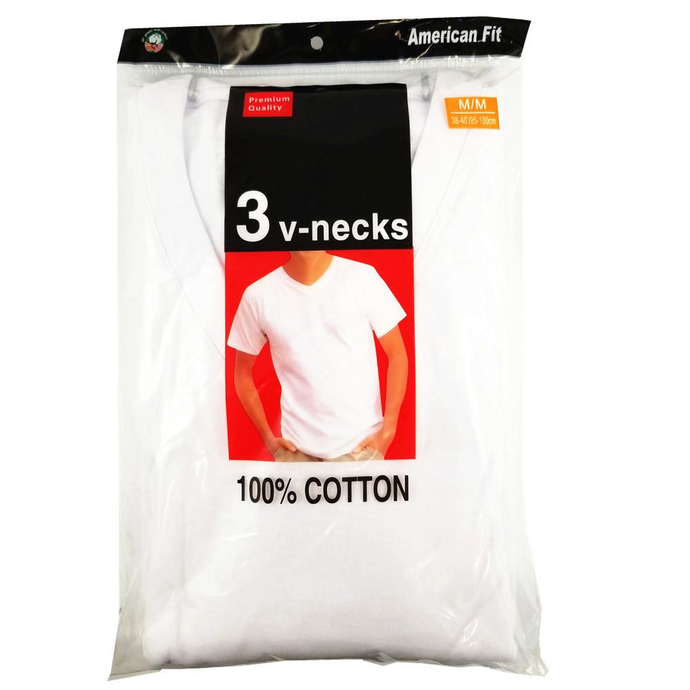 3-12-Pack V/Crew-Neck For Men’s 100% Cotton Tagless T-Shirt Undershirt Tee White