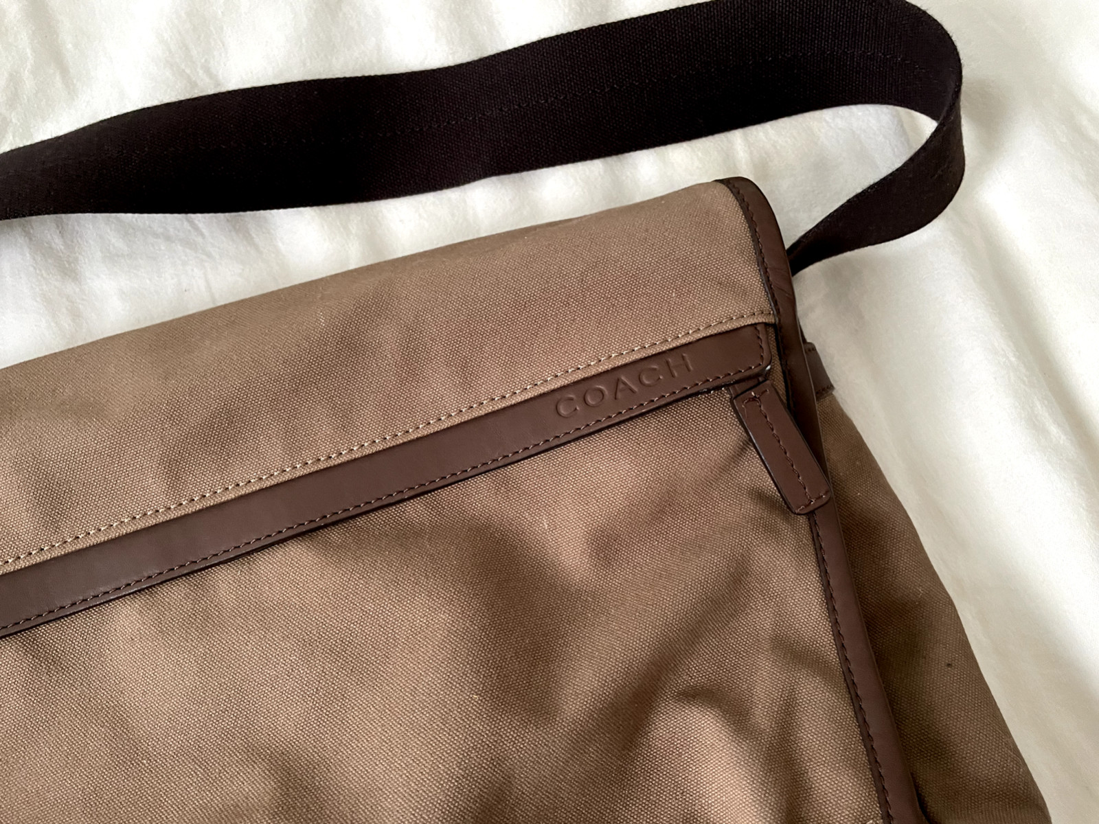 COACH Camden Canvas Brown Canvas Messenger Bag 70829-NICE