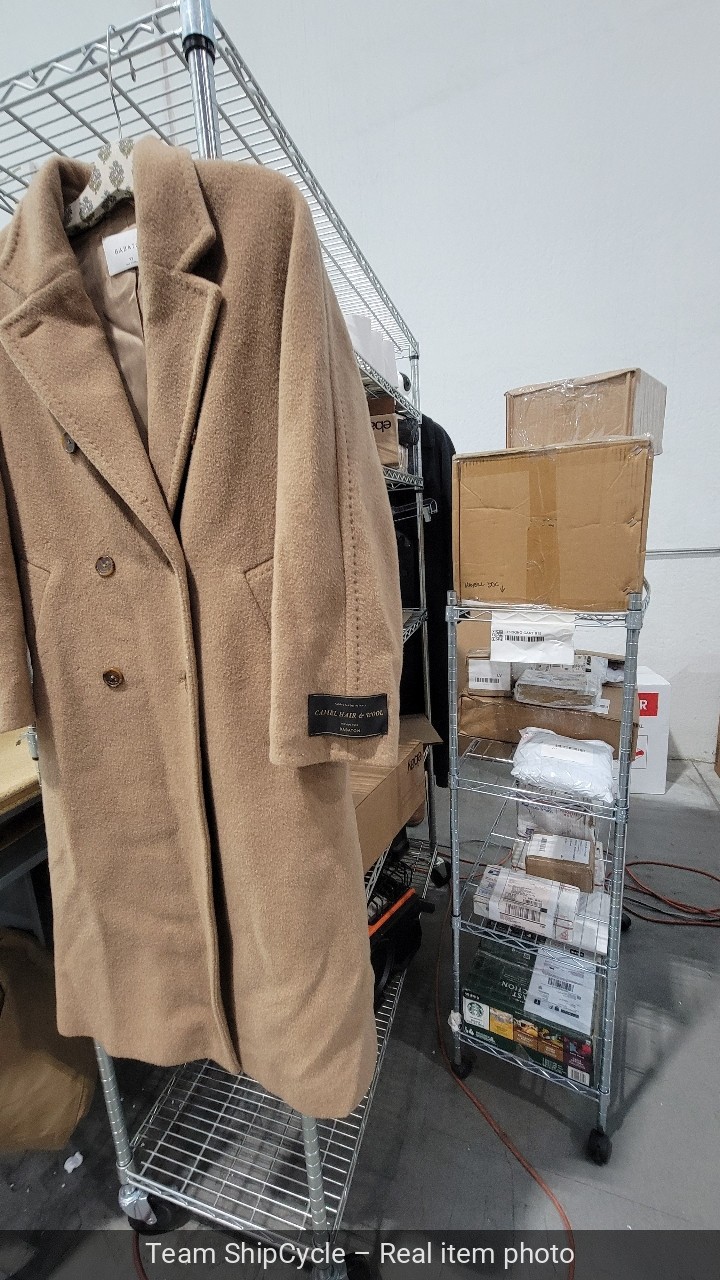 with tags Aritzia Babaton The Ceremony Coat in Re Camel Wool Cocoa Sand G2U