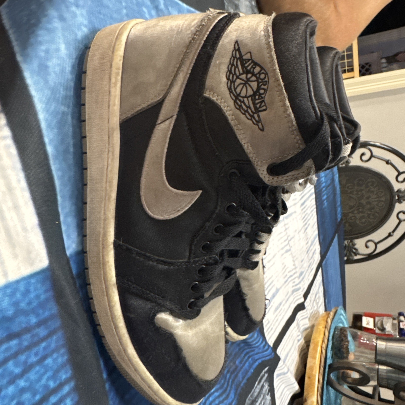 Air Jordan 1 Retro High OG Shadow 2.0 555088-035 Black Grey Leather Size 9