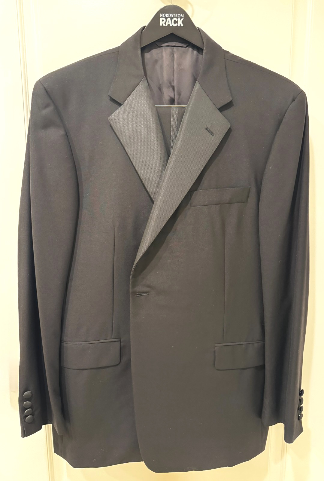 HICKEY FREEMAN Men’s 2 Piece Black Tuxedo Suit Jacket Size 46-R