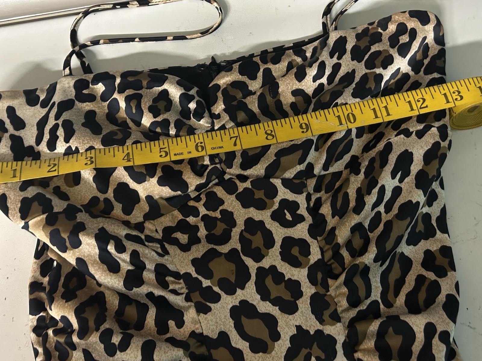 Retro Rockabilly Pinup Leopard Sateen Wiggle Dress Joanna Chen 6 50s Grunge VLV