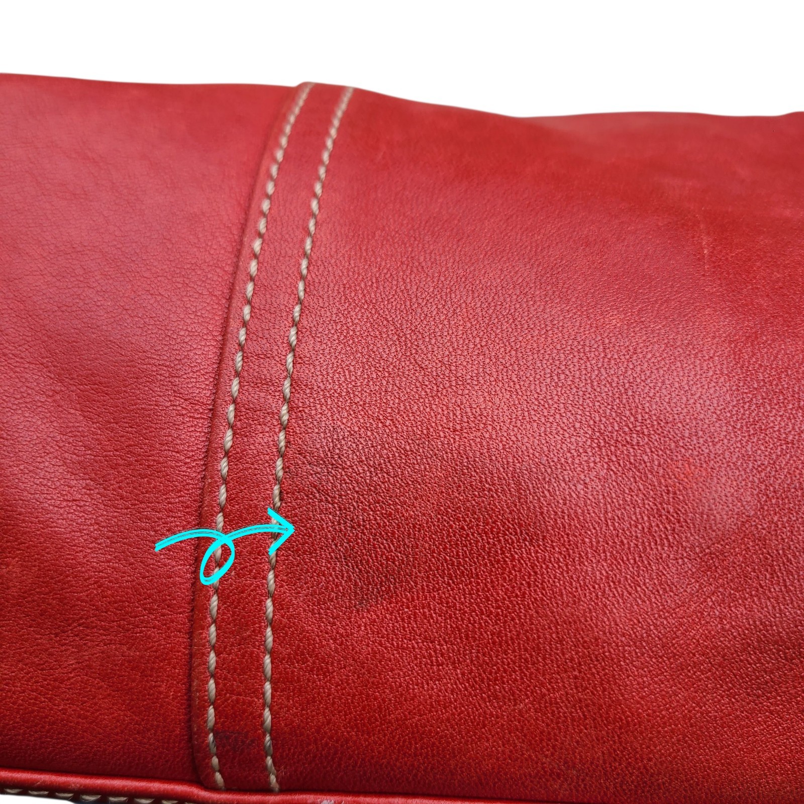 Coach 9564 Y2K 2005 Red Leather Hobo Baguette Shoulder Bag Convertible Strap