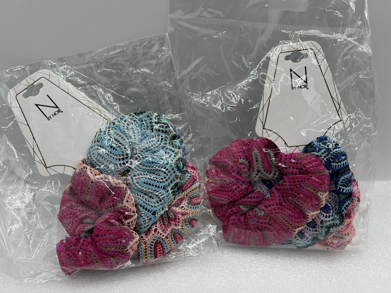 Noir Knitted Fabric Hair Ties (2-pack) Fashion Hair Accessories 3 Pcs Each NEW