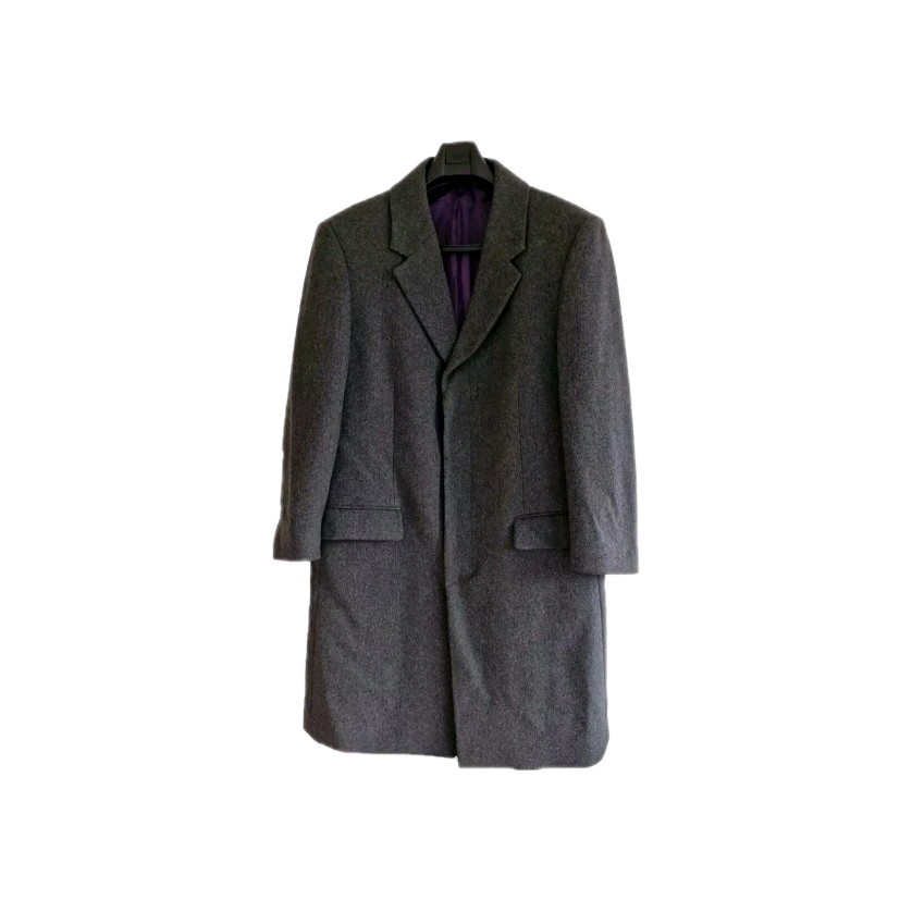 Richard Paul Menswear Grey Wool Blend Warm Winter Midi Overcoat Coat. Size UK XL