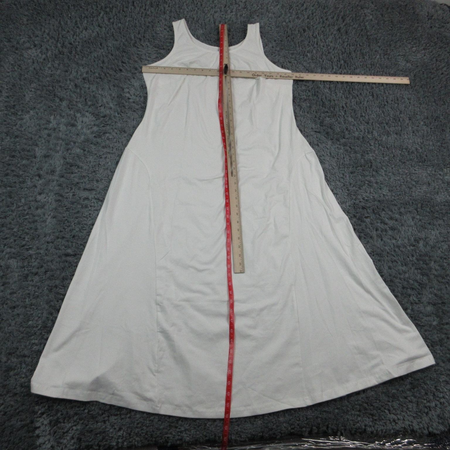 Jessica London Dress Womens 12 Petite White Tank A-Line Long Sleeveless NWT