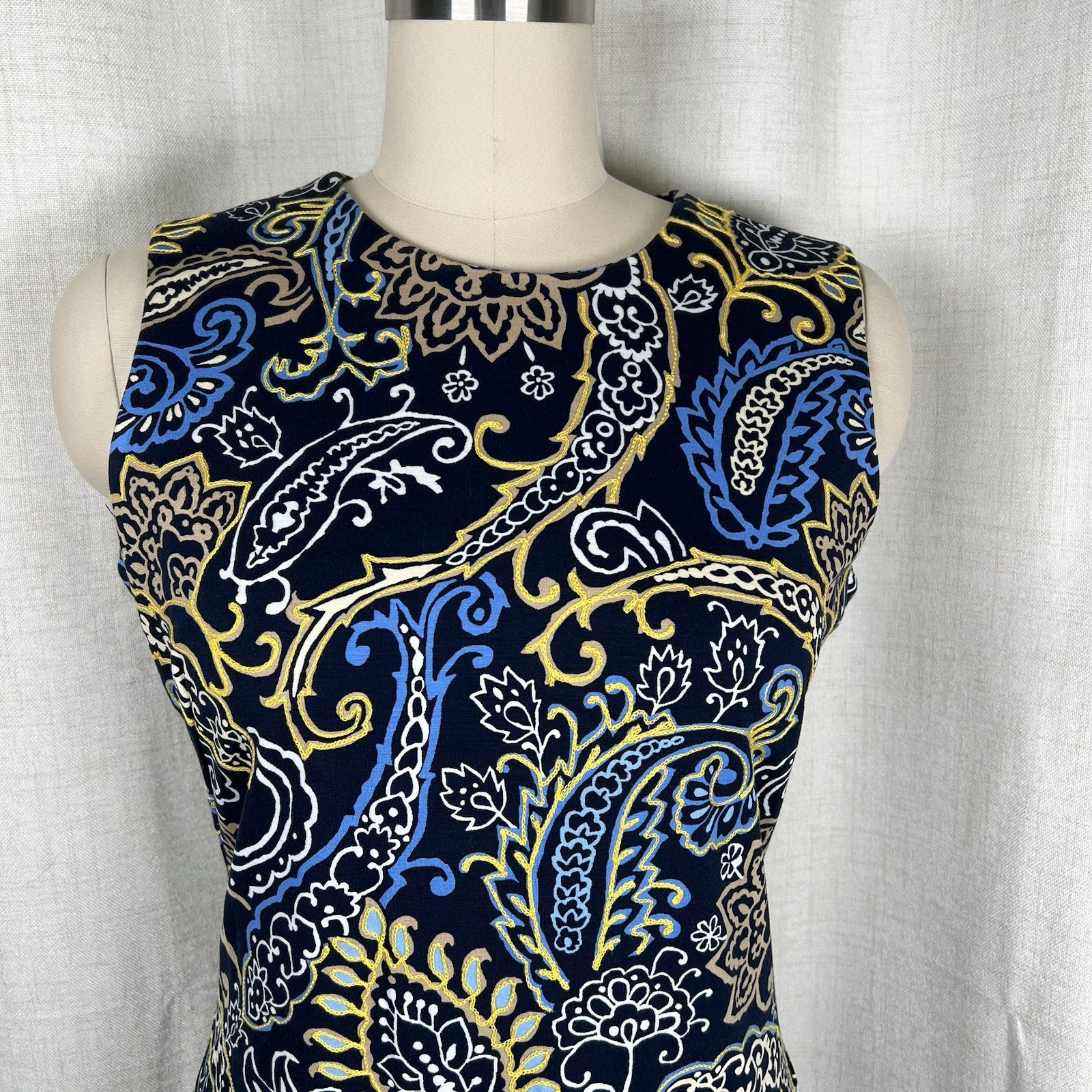 J. McLaughlin Devon Sleeveless Embroidered Bainbridge Dress Paisley Medium