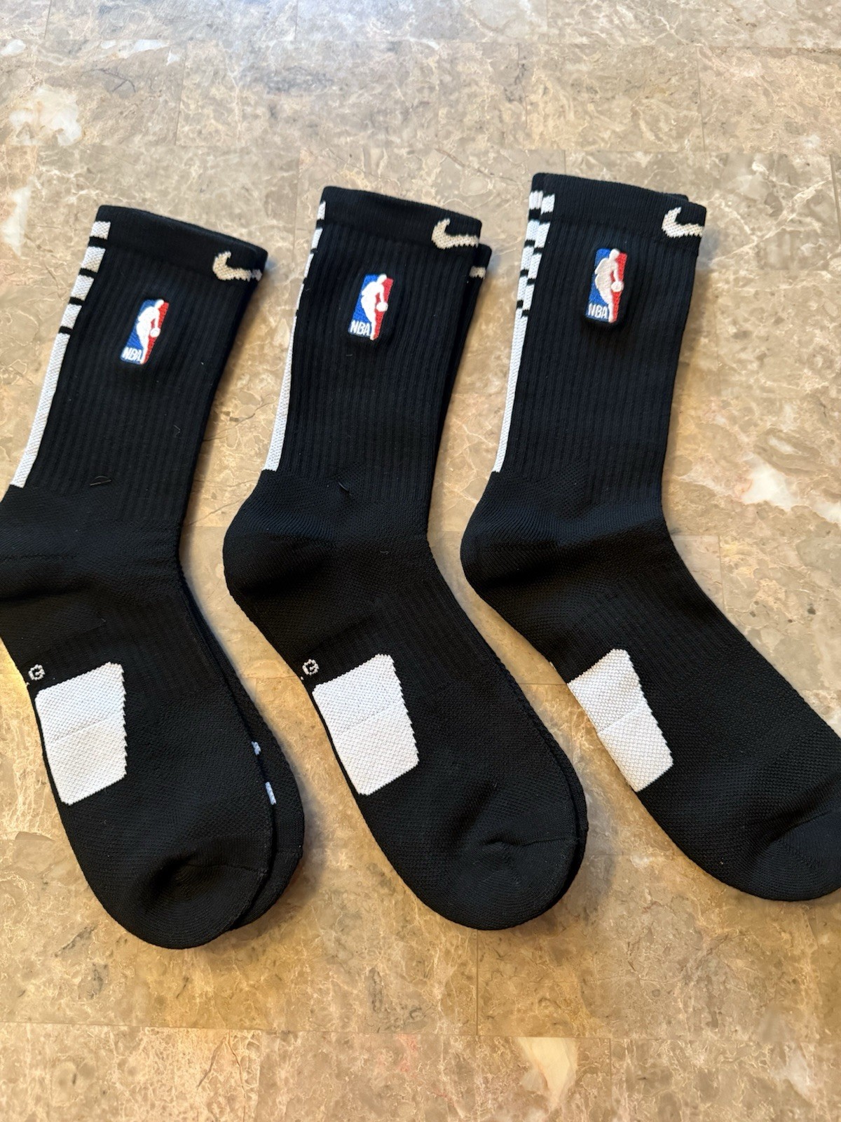 Nike NBA Elite DRI-FIT Socks 3 Pair Large