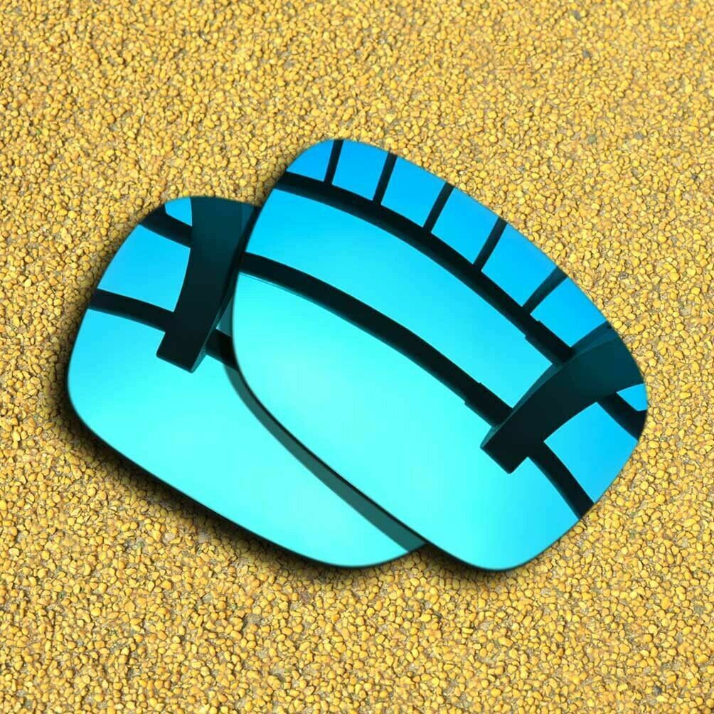 2 Pairs Lenses Replacement for-Oakley Holbrook OO9102 Polarized-Black&Ice Blue