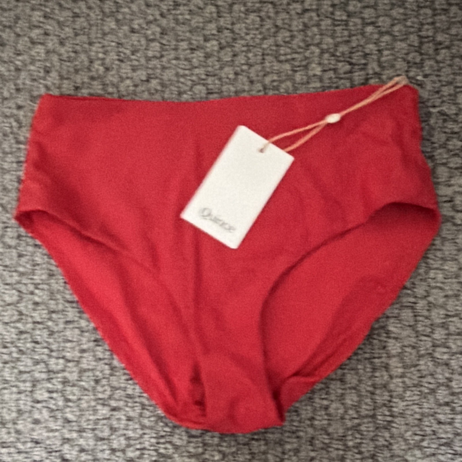 Quince Red Solid 2-Piece Bikini Set XS Spaghetti Strap Adjustable Recycled