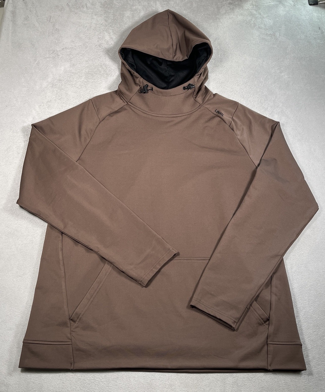 UNRL Crossover Hoodie II Hoodie Mens XL Brown Pullover Performance Fleece Lined