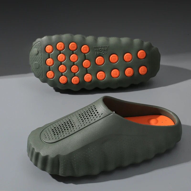 New Men’S Slippers Outdoor Soft Thick Sole Slides Breathable Sandals Non-Slip Ba