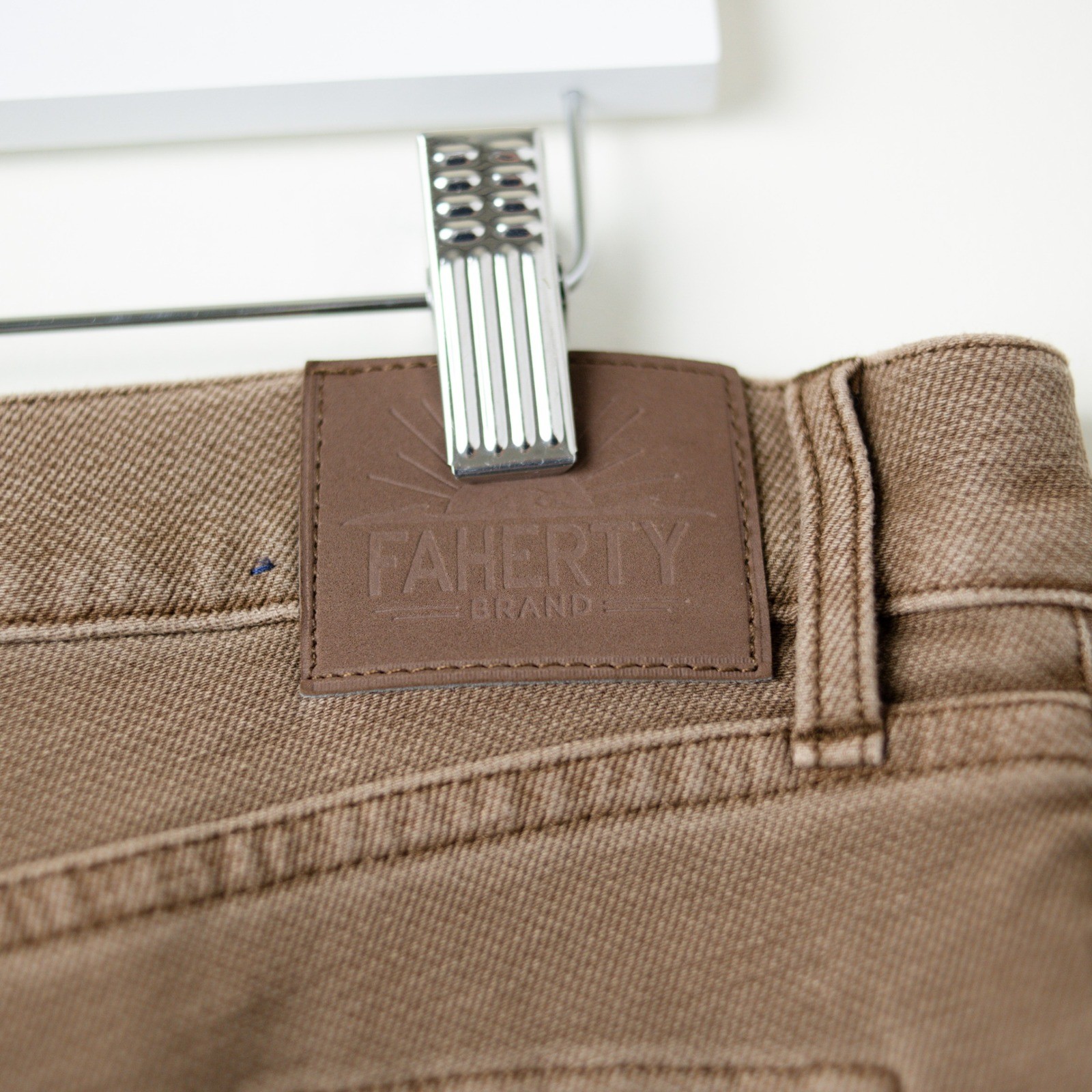 Faherty Stretch Terry 5-Pocket Pant Mens 34×30 Chocolate Brown Zipper Fly