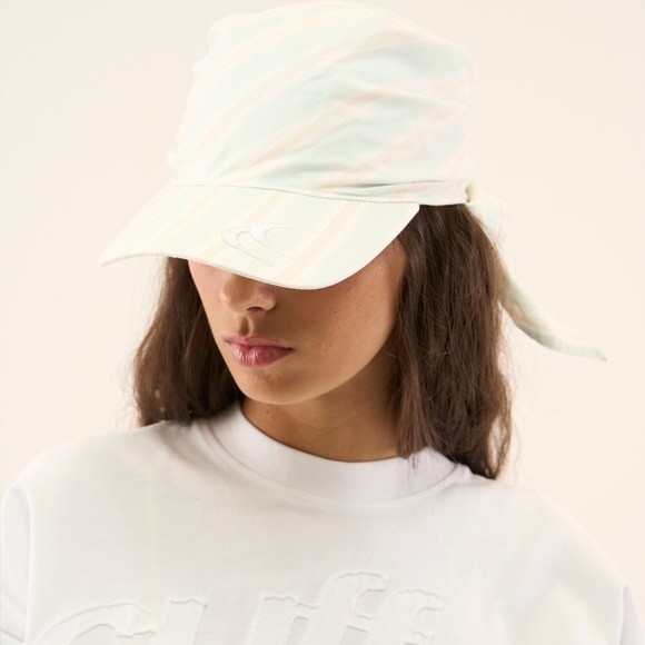 Scuffers Sweet Green CAP Women’s Size OS 100% Cotton Stripe Cover Lightweight