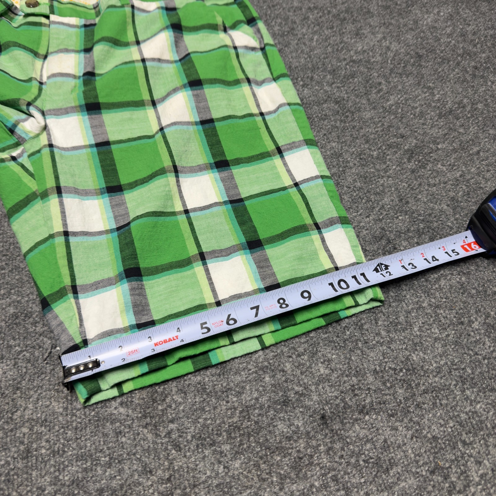 Loudmouth Plaid Cotton Golf Shorts Men Tagged 42 Actual 40 12″ Green