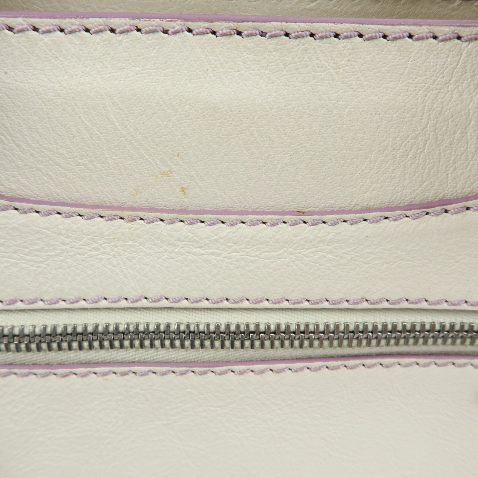 CELINE Macadam Leather Boogie Bag Hand Bag Tote Bag White Purple Auth Used F/S