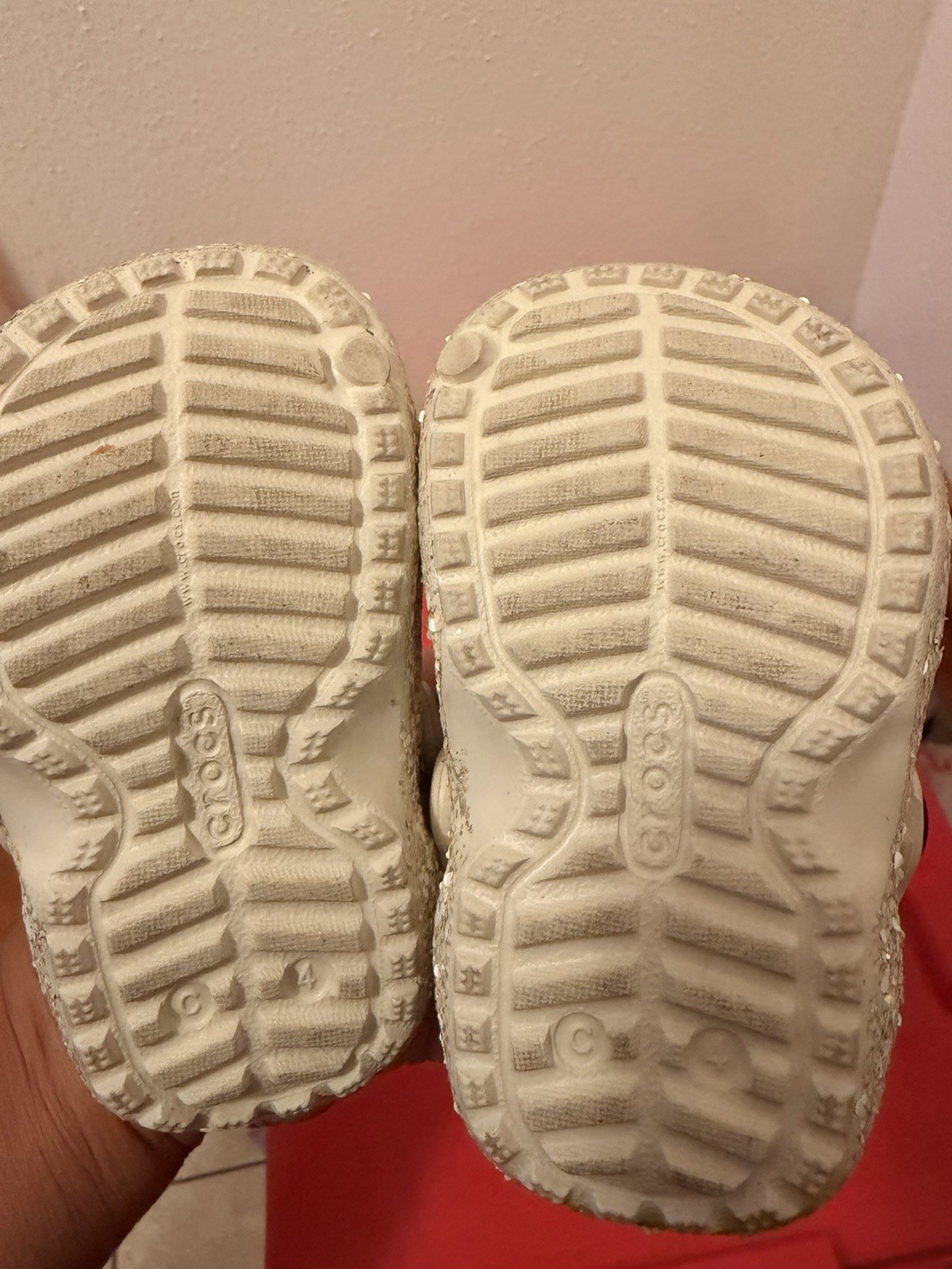 Crocs Slip On 4c White Glitter Slip On Clog Toddler Shoes