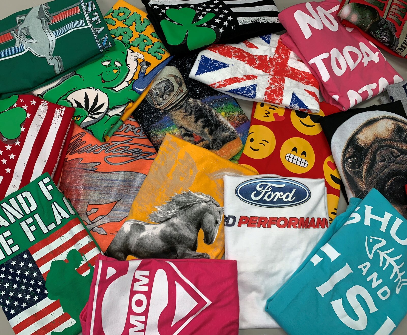 Bulk Graphic T-shirt, Tank Tops, Sweatshirts Lots Wholesale Random Design Theme
