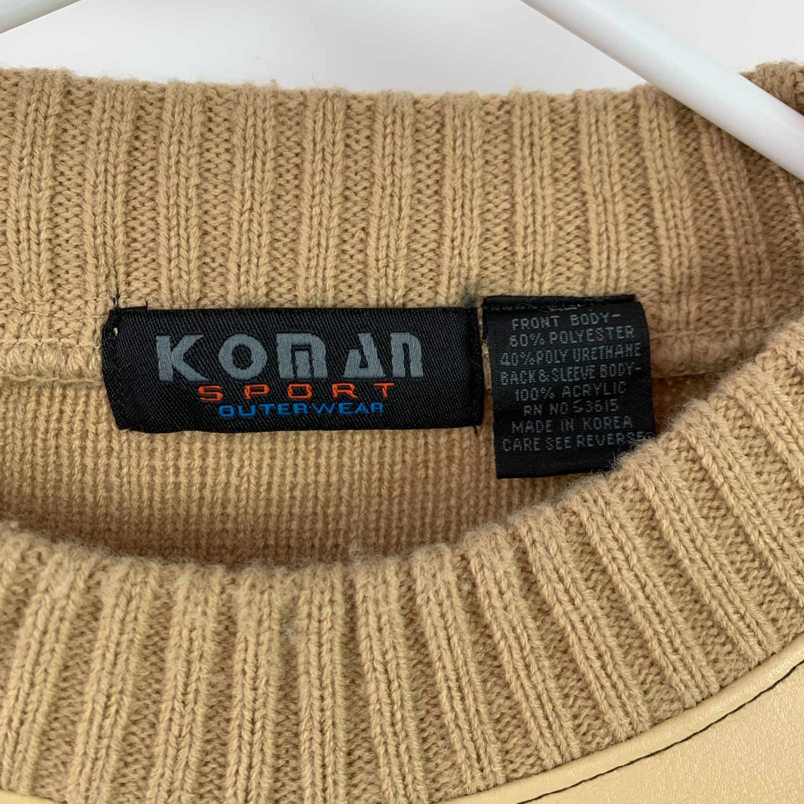 Vintage 90s Koman Patchwork Faux Suede Hip Hop Urbanwear Sweater Mens Size XL