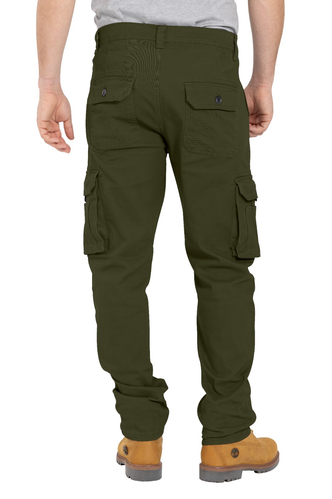 Men’s Heavy Duty Workwear Trouser Stretch Utility Pocket Flex Cargo Full Pants
