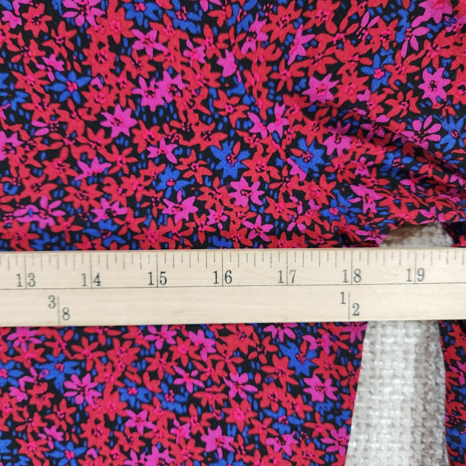 GAP Ruffled Maxi Dress Womens S Red Blue Purple Floral Smocked Cuff Cottage