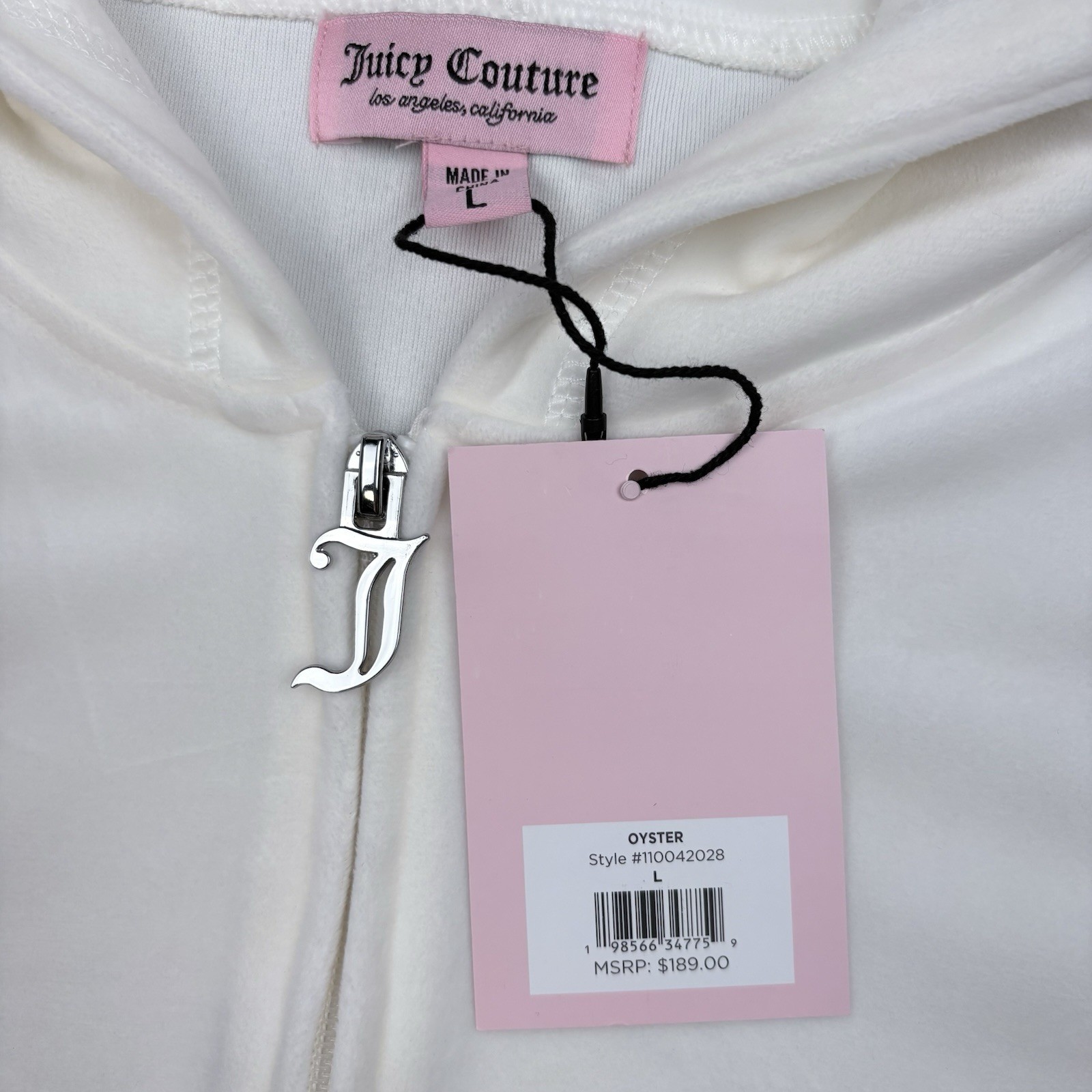 Juicy Couture Oyster Velour Short Sleeve Hoodie & Shorts Set Rhinestone