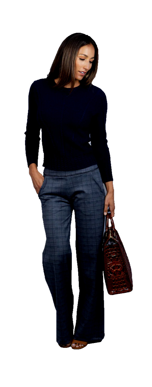 Elevate Your Style: Women’s Blue Multi Plaid Dressy Pants Size Small