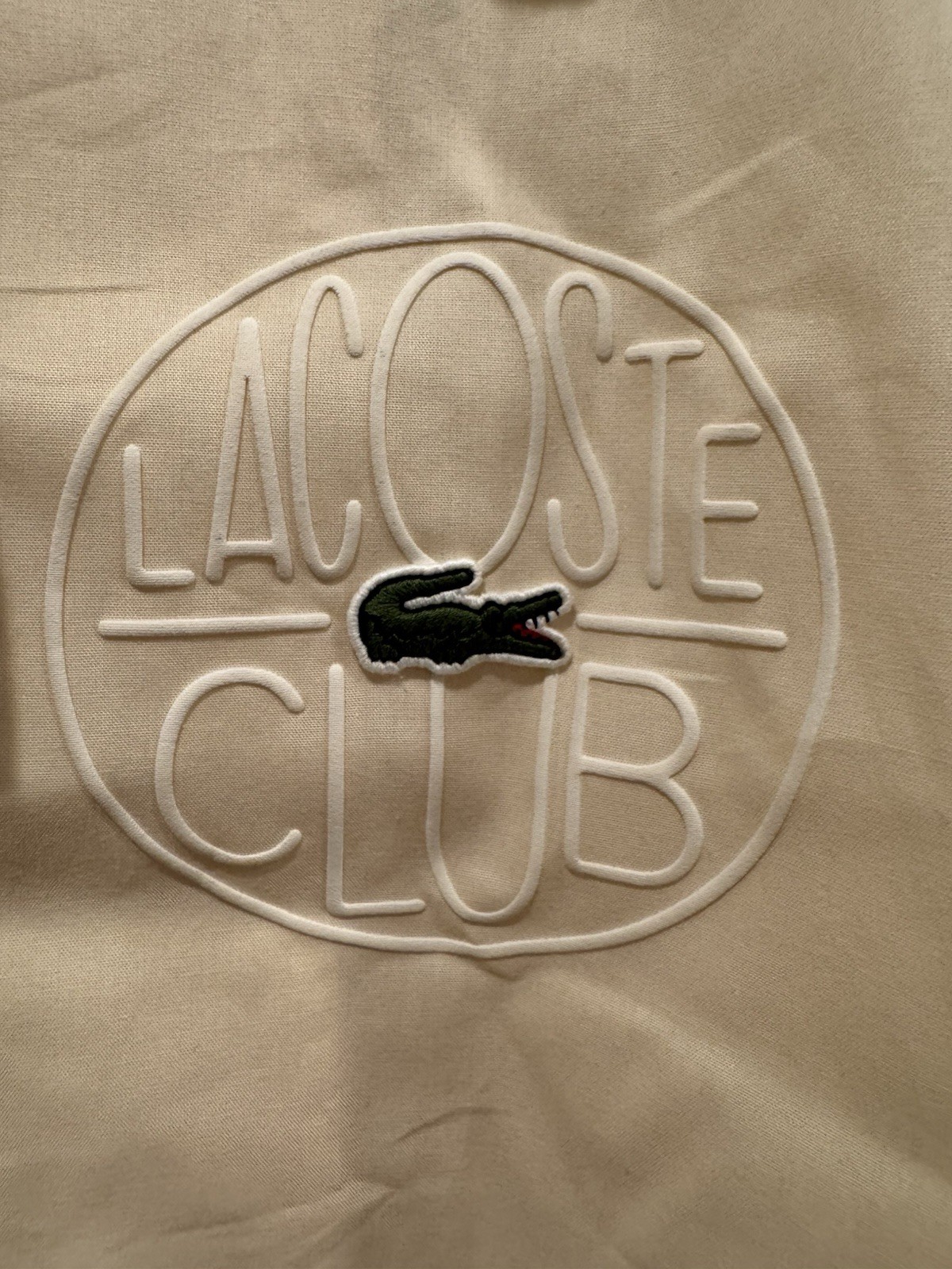 Lacoste Men’s Beige Solid Relaxed Fit Short Sleeve Button-Up Shirt S CH4614