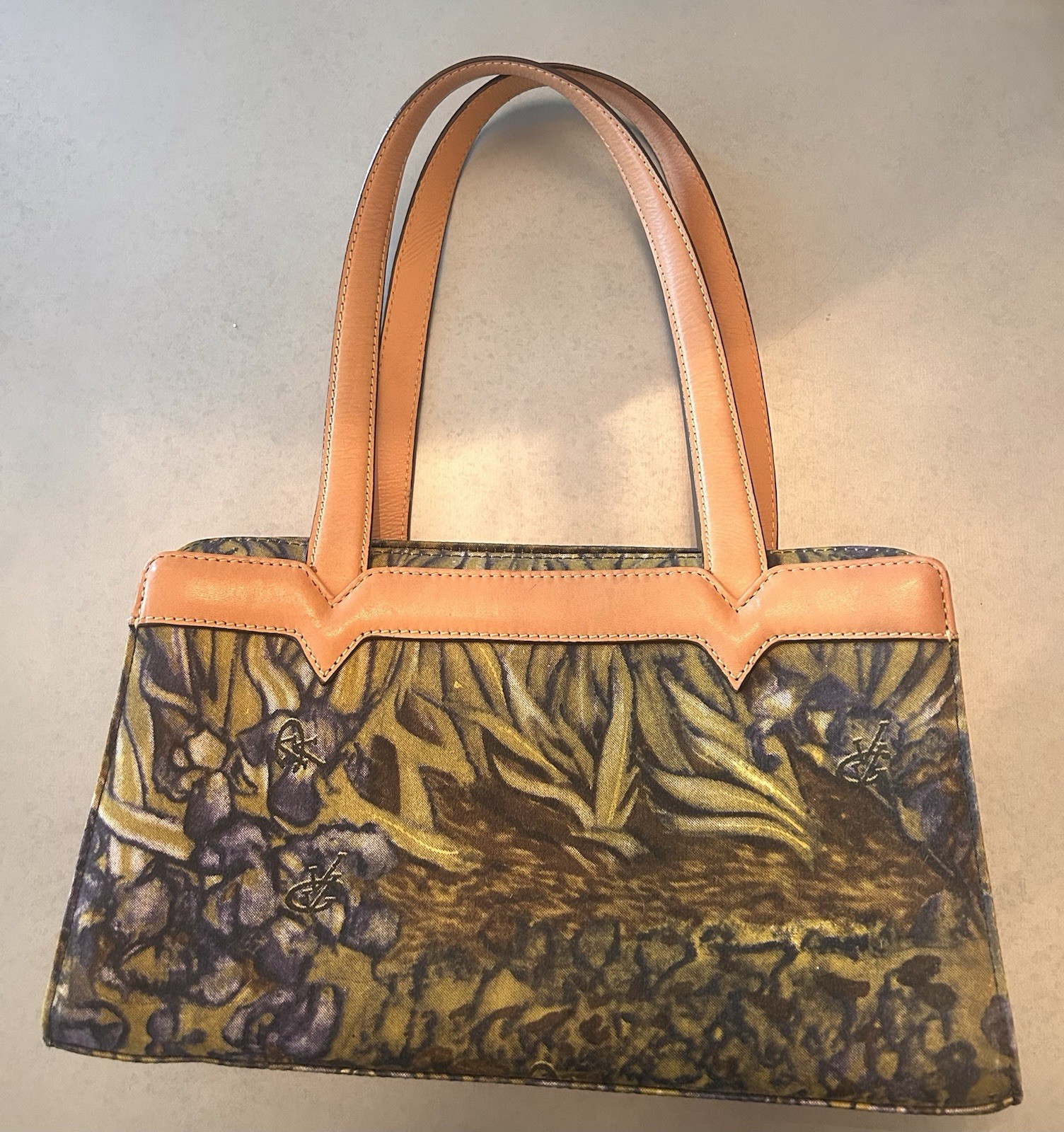 Vincent van Gogh Floral Art Medium Top Handle Bag Zip-Around w Wrist Strap