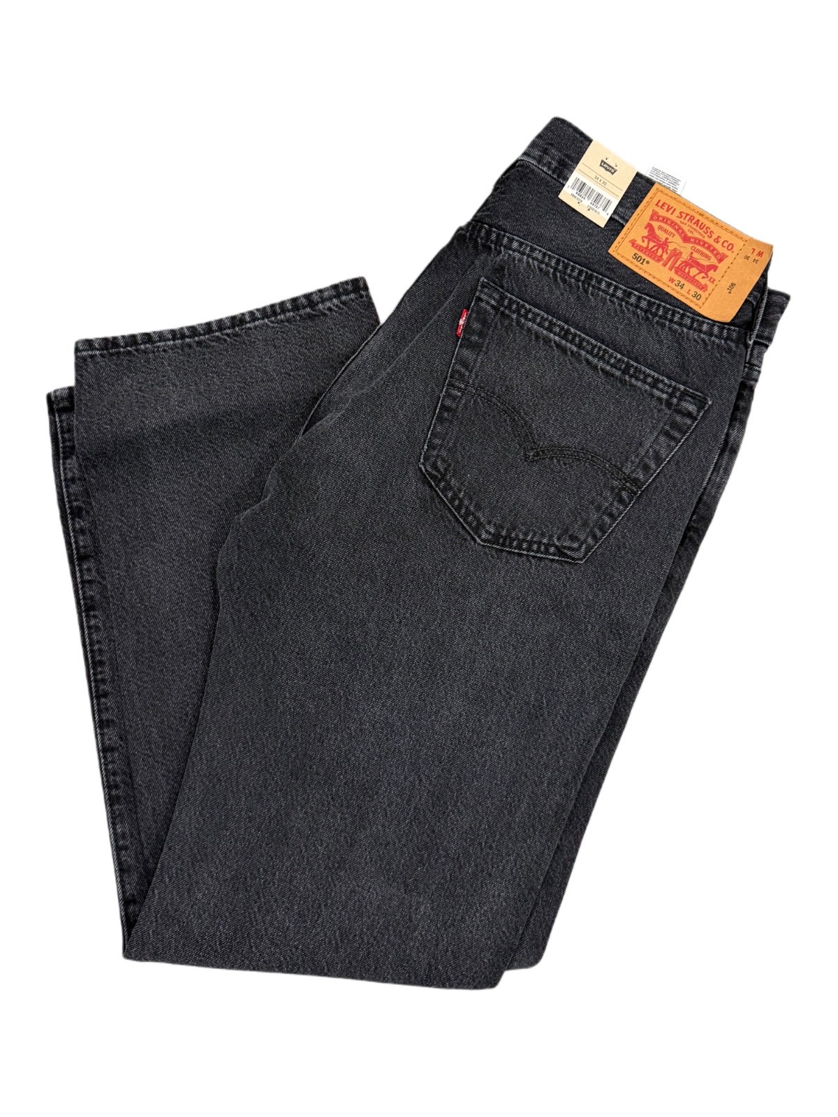 Levis 501 Jeans New Mens Original Button Fly Color Charcoal Black 005013370