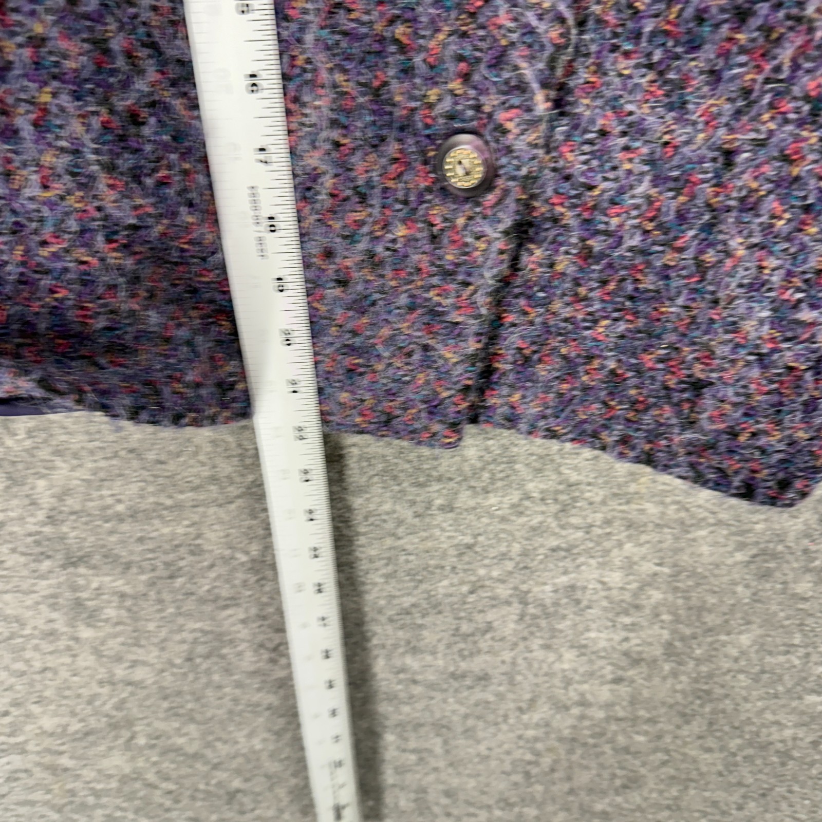 Requirements Jacket Women 14P Petite Purple Button Up Collared Long Sleeve
