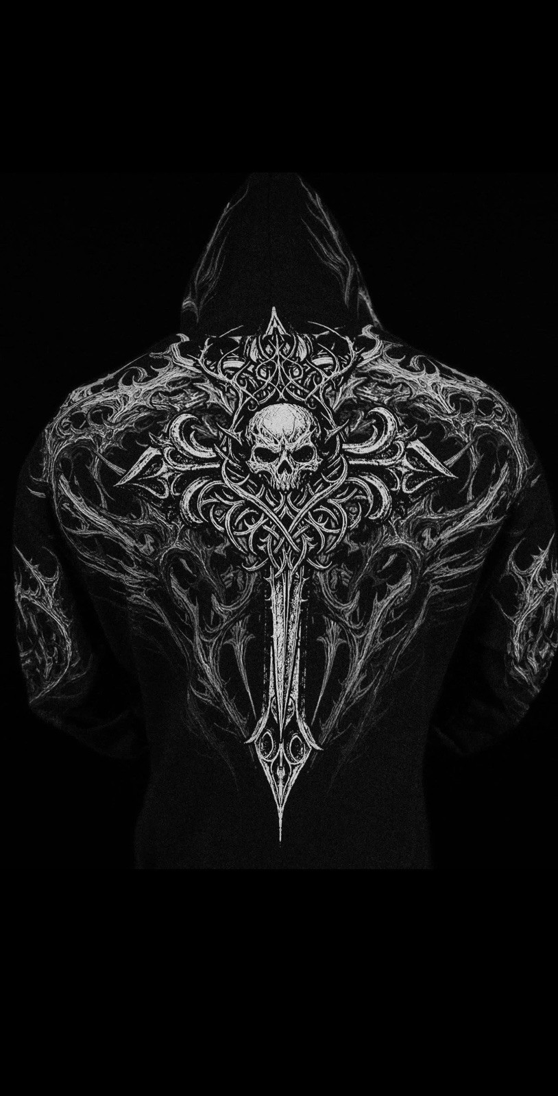Breathe divinity – Heavenly Knight Oversized Zip-up Hoodie – (MIDNIGHT) LARGE