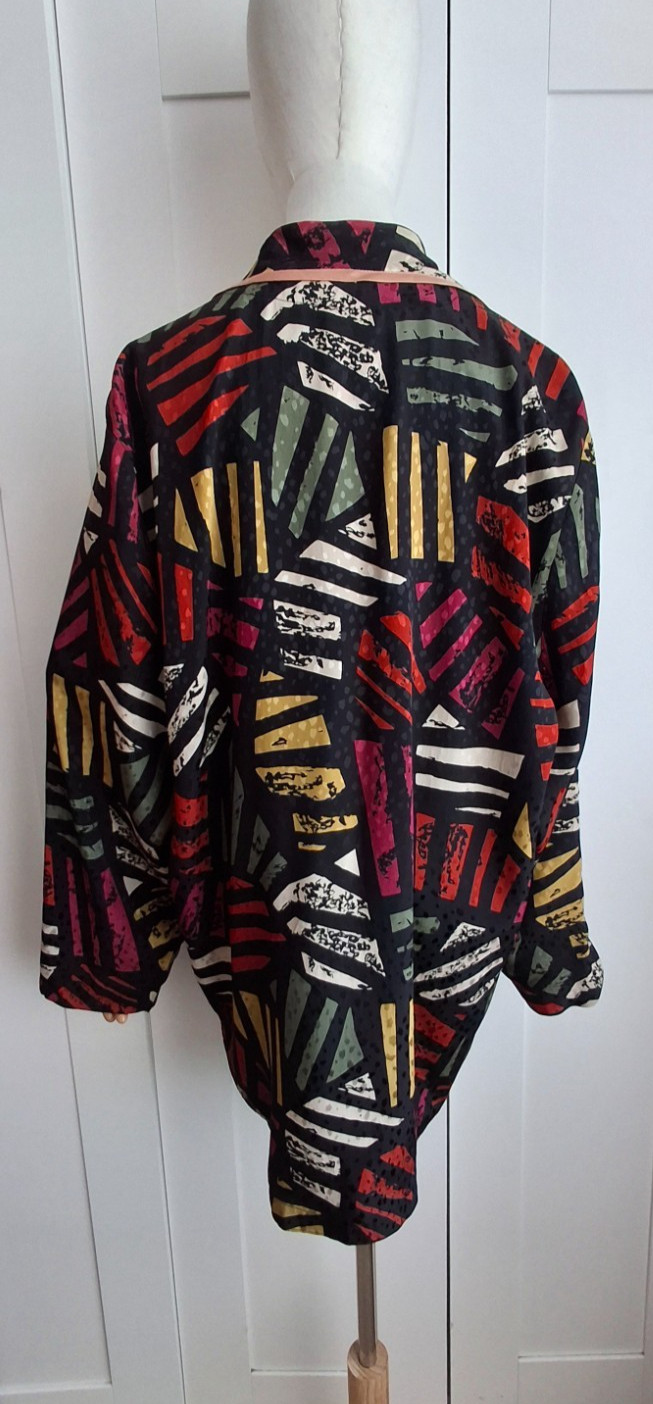 Vintage Designer John Bates London Jacket Ruffle Open Front Multicoloured Size L