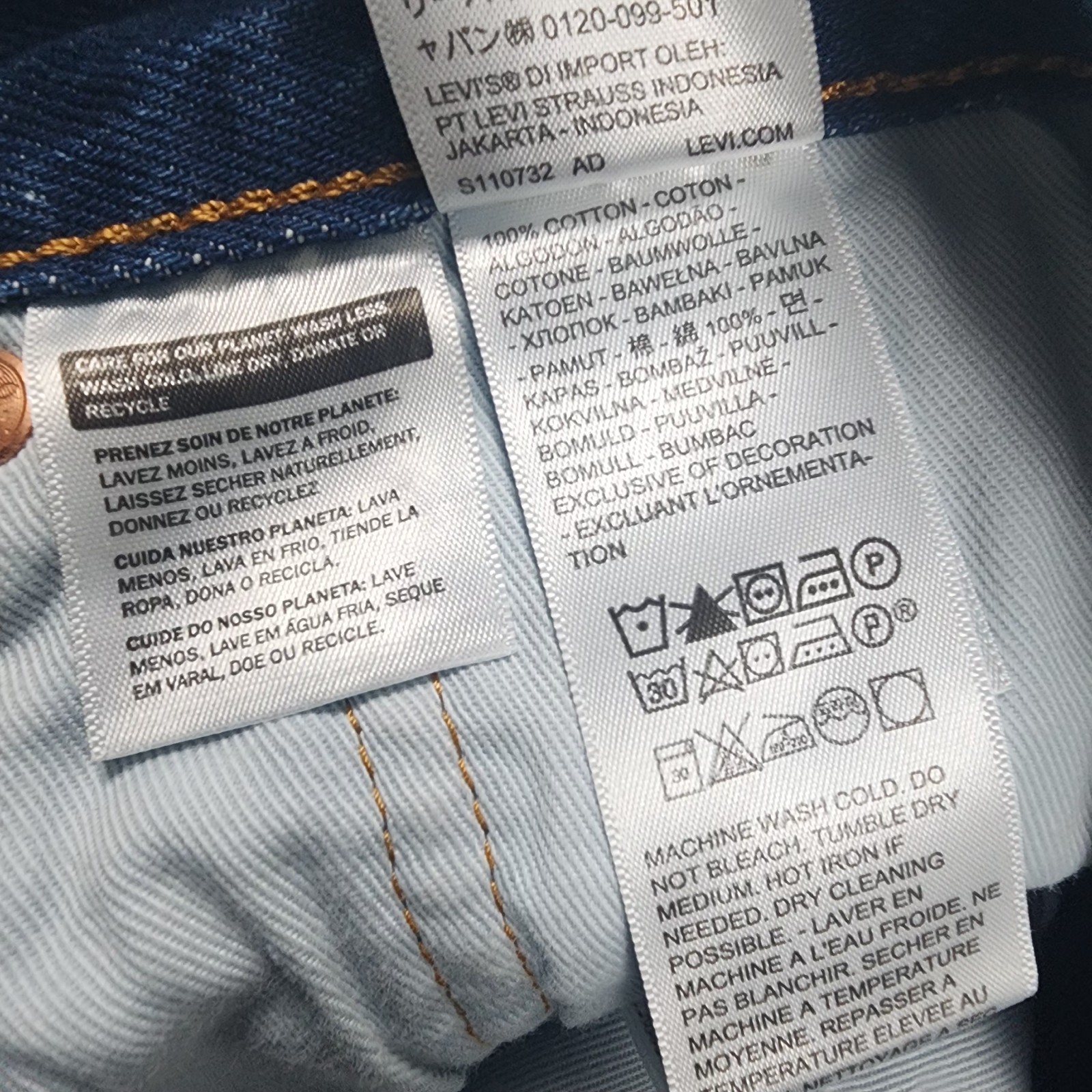 Levis 568 Premium Jeans Mens 32×34 Blue Loose Straight Denim Relaxed Fit