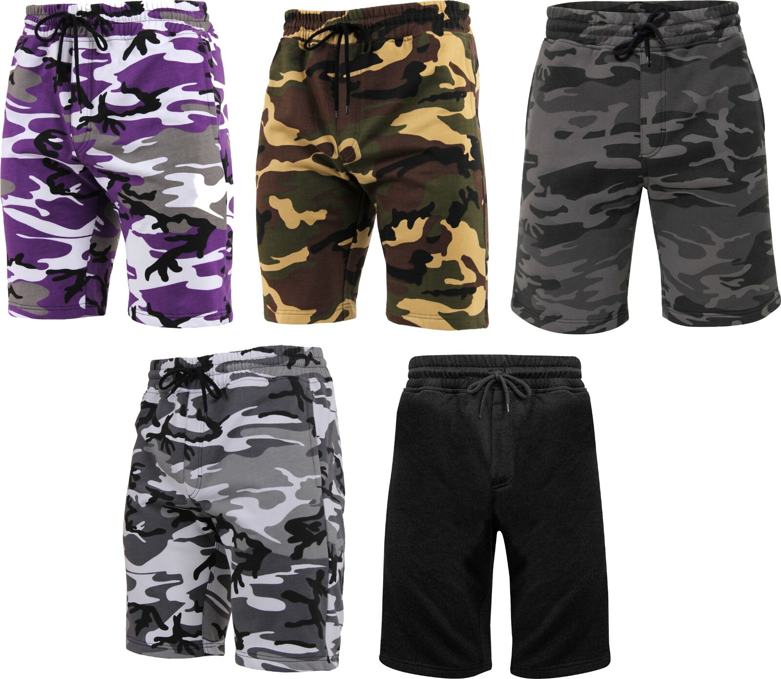 Mens Camo Sweat Shorts Summer Sports Gym Comfortable Lounge Everyday Casual Wear
