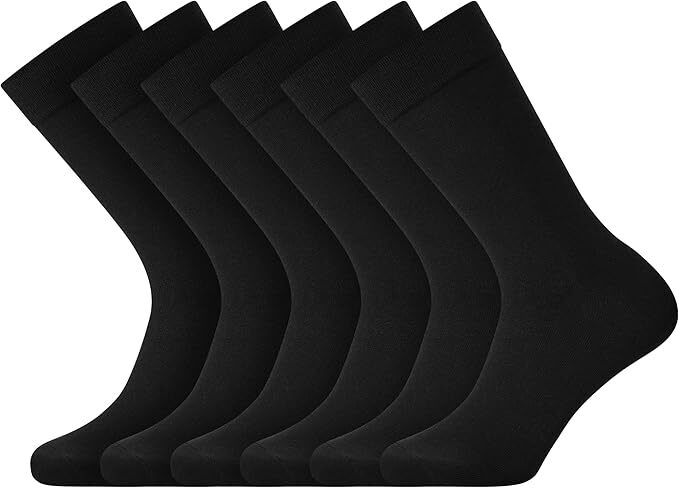 Men Blac Dress Socks Super Soft Thin Socks Lightweight Comfort Solid 9-11 10-13