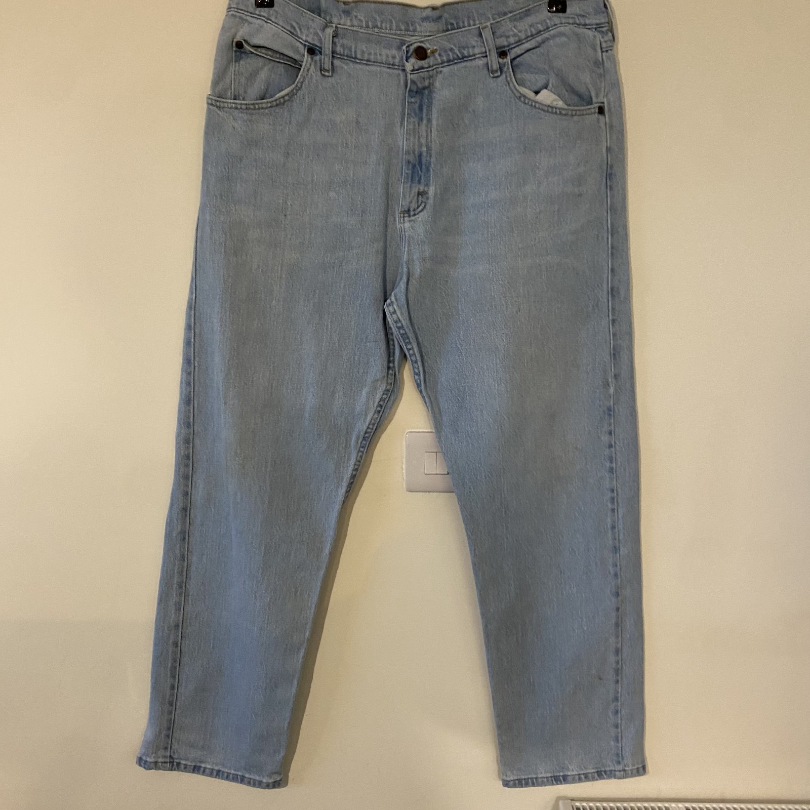 Wrangler Five Star Relaxed Fit Jeans Light Blue Stretch Denim 38W 30L 1097FXVVB