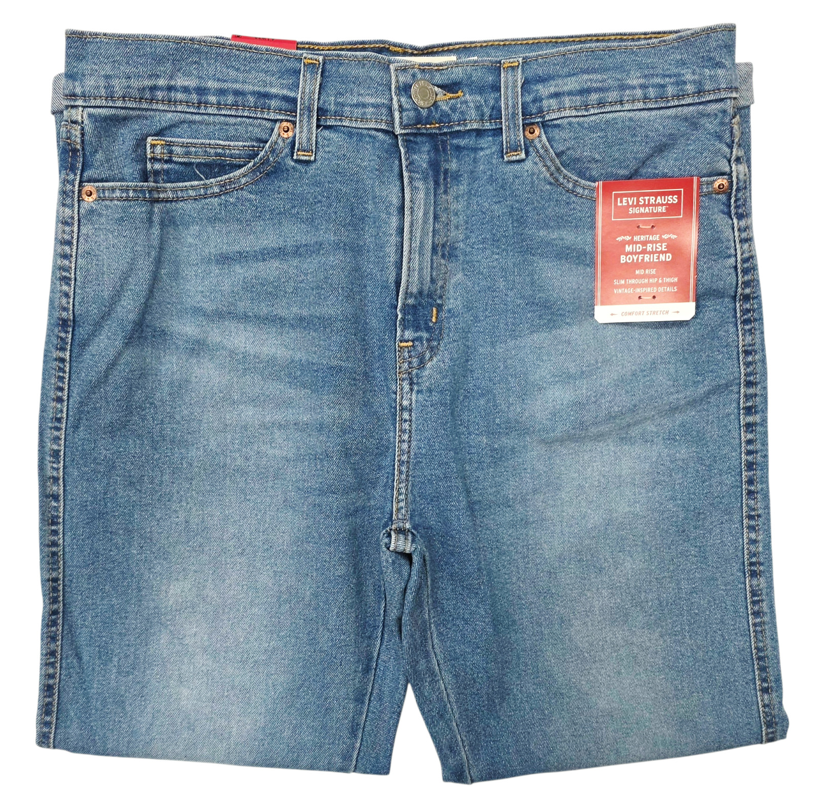 Signature By Levi Strauss #11951 NEW Women’s Mid-Rise Stretch Boyfriend Jeans