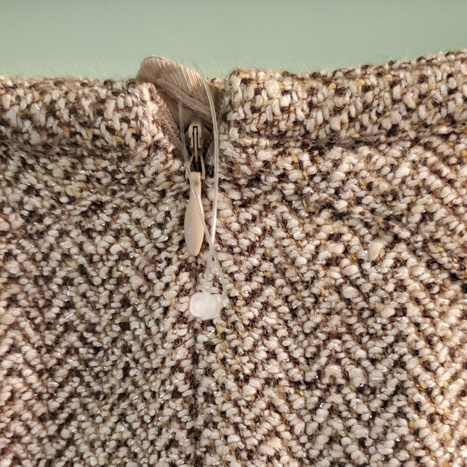 VINTAGE Armani Collezioni 90s Classic Designer Tan Woven Pencil Skirt Size 6