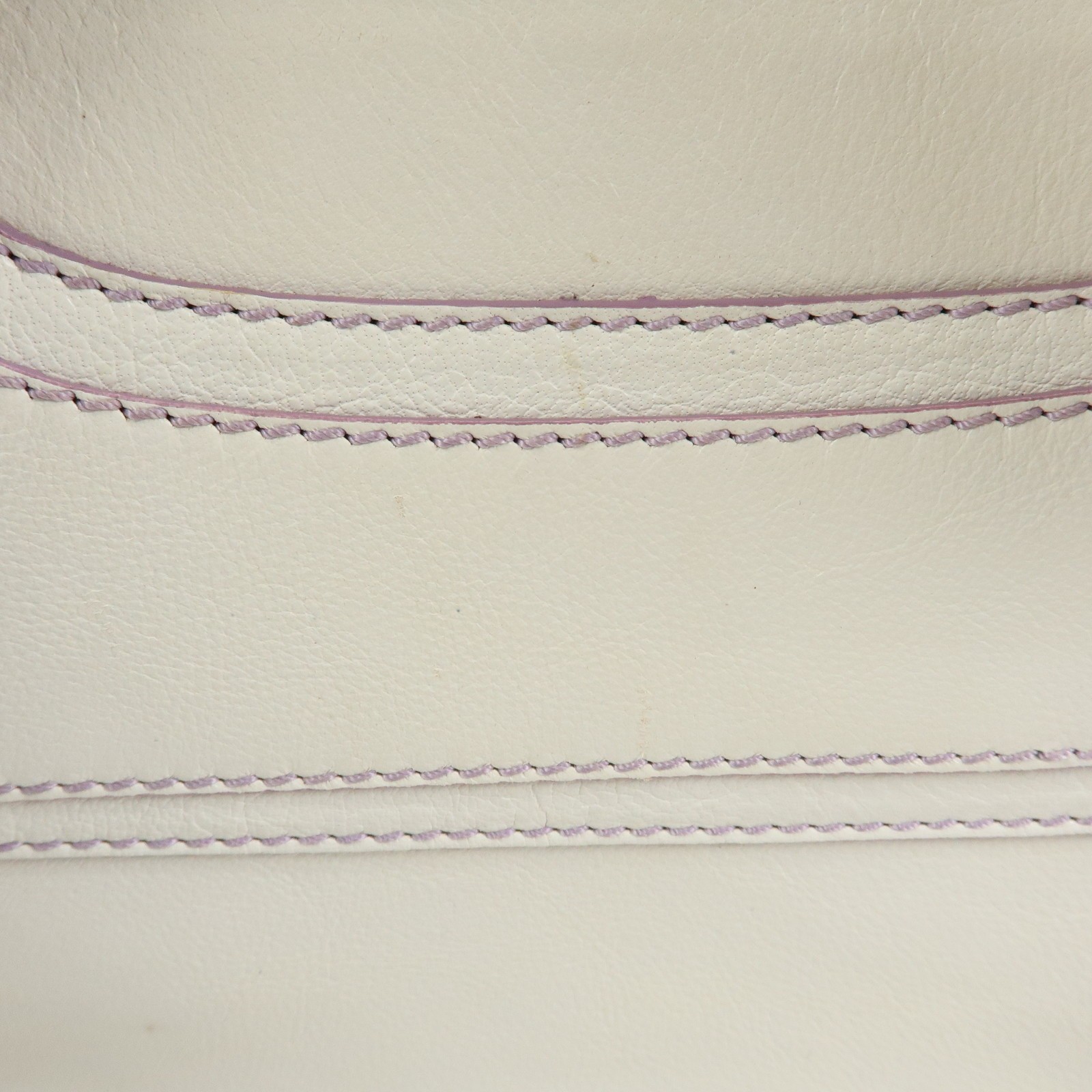 CELINE Macadam Leather Boogie Bag Hand Bag Tote Bag White Purple Auth Used F/S