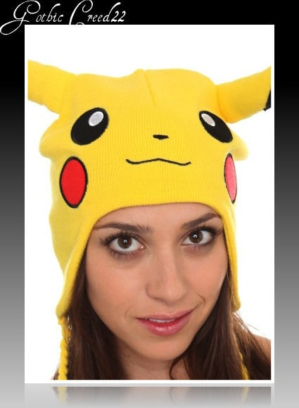 Pokémon Hat Pikachu Beanie Ears Poke ball Tassels VTG Hot Topic 2011 NEW UNISEX