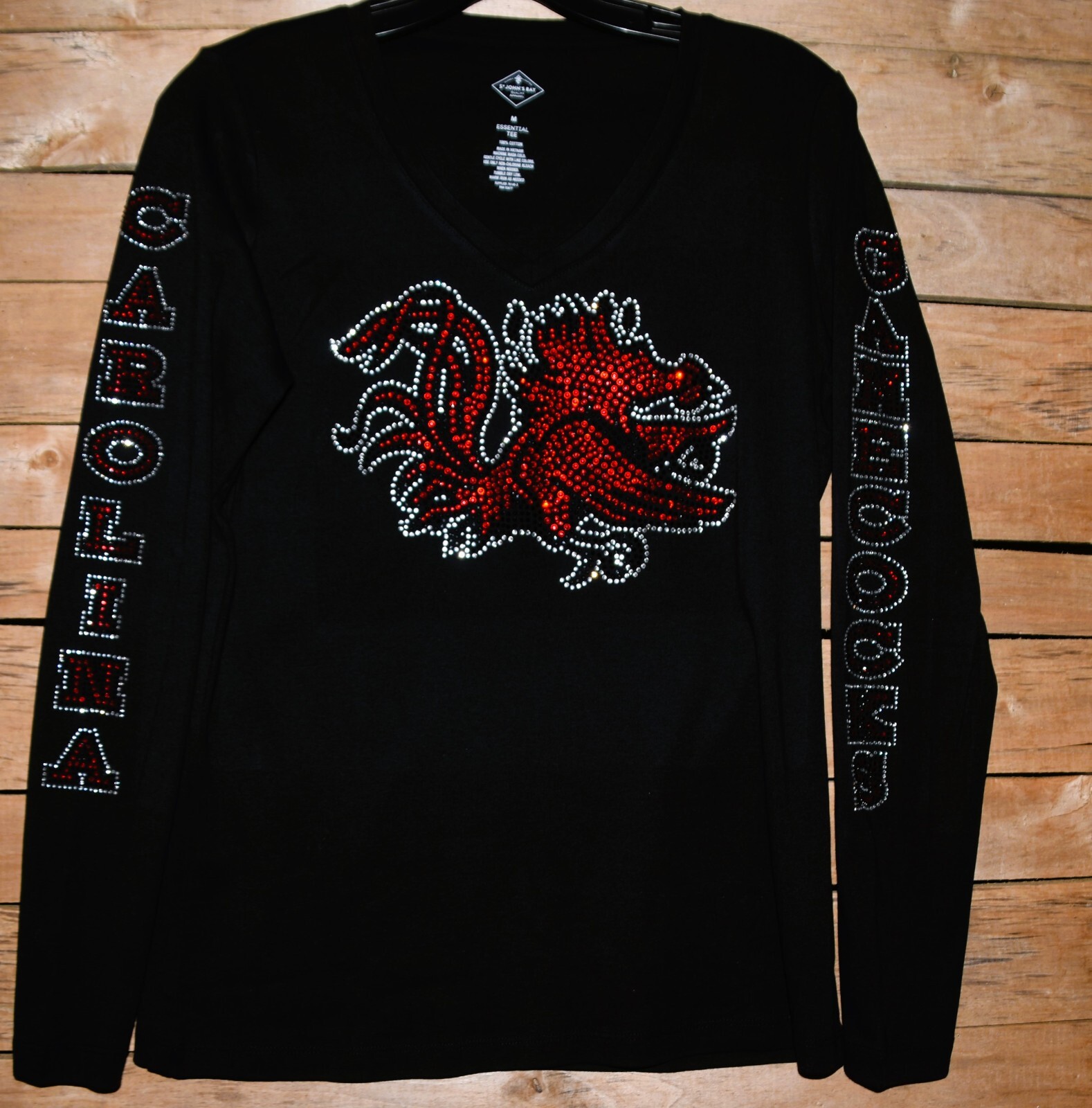 Gamecocks rhinestone bling shirt XS S M L XL XXL 1X 2X 3X4X5X Gamecocks sleeve