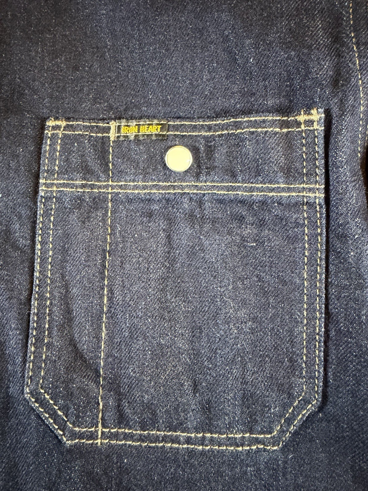 Iron Heart IHSH-326 12oz Denim Snap Work Shirt – Indigo – Large