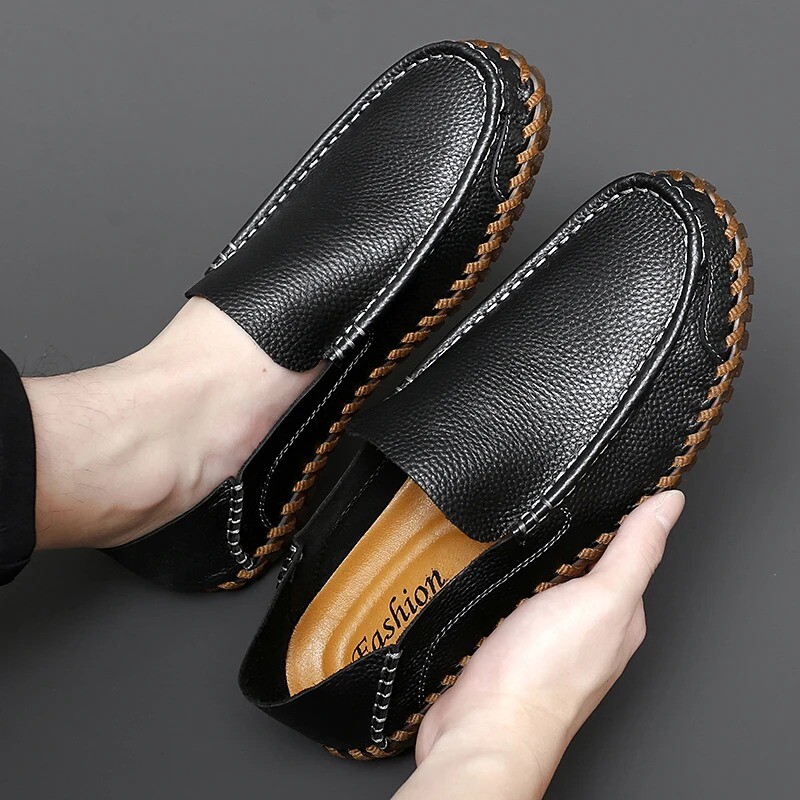 Handmade Men’s Casual Shoes Leather Loafers Moccasins Breathable Driving Shoes