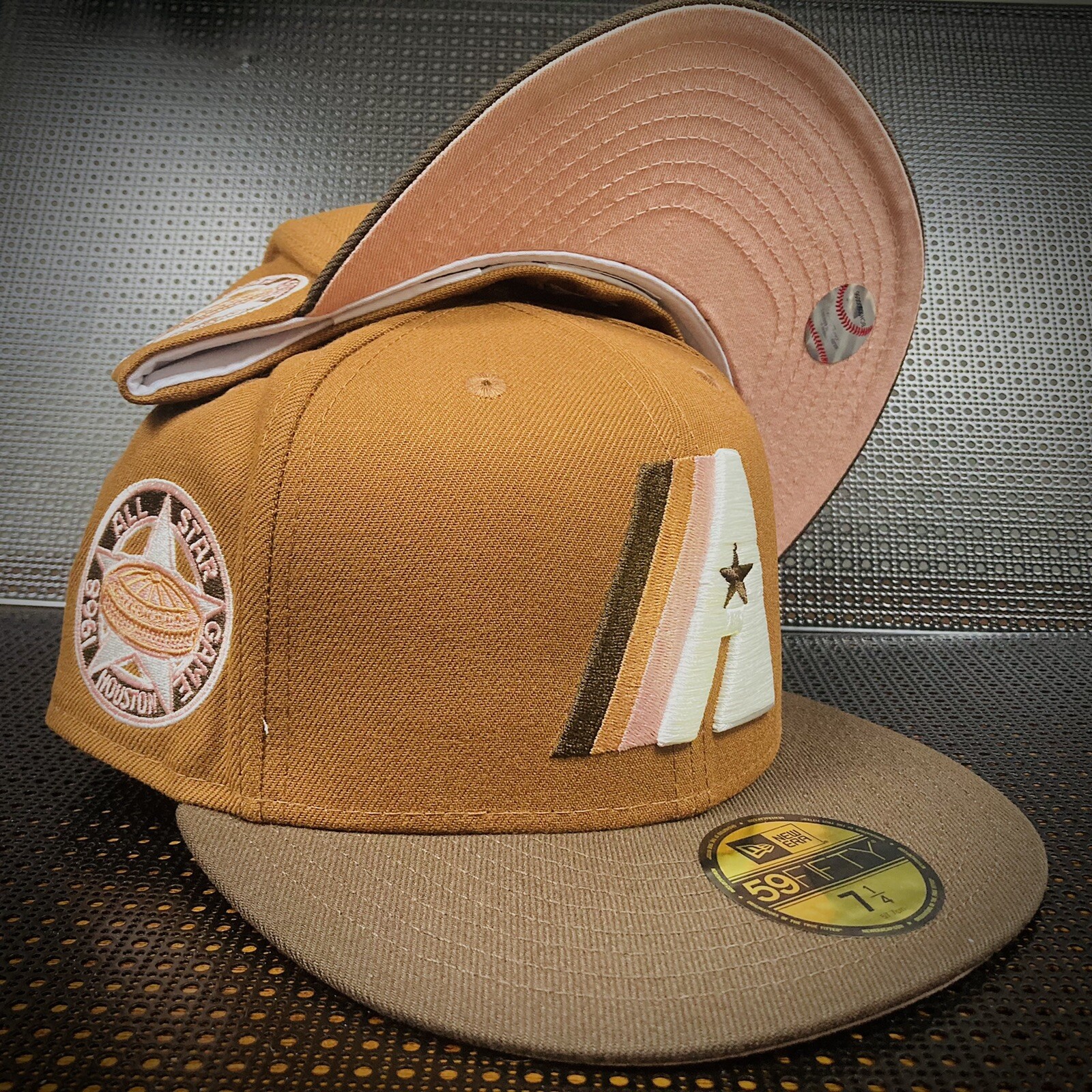 New Era 59Fifty 7 1/4 Astros Houston “ Just Drop 12” Fitted Hat Club Brown